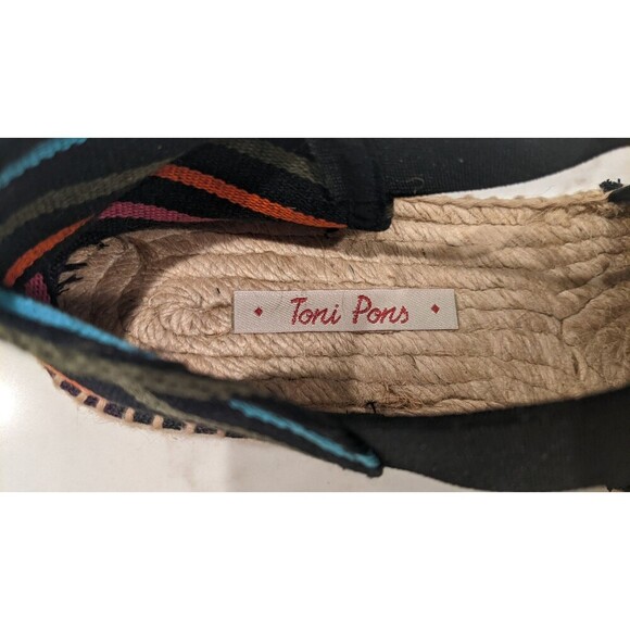 NEW~TONI PONS Cotton Multi-Striped Espadrilles Shoes/Sandals Size 41/10 - Picture 10 of 10